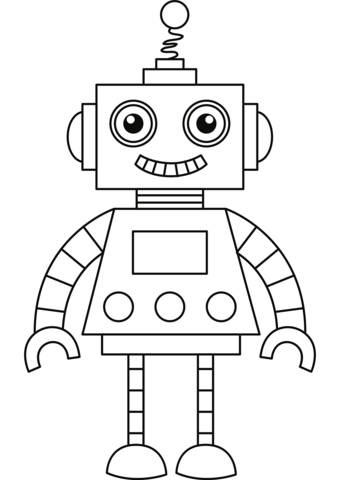 Cartoon Robot Coloring Page